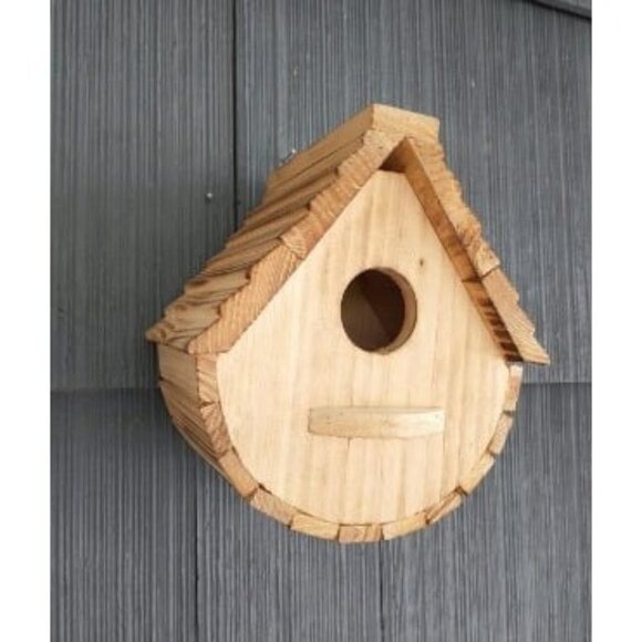 New Bird House for Outside,Outdoor Bird Houses, Natural Wooden Bird Hut - Picture 1 of 2
